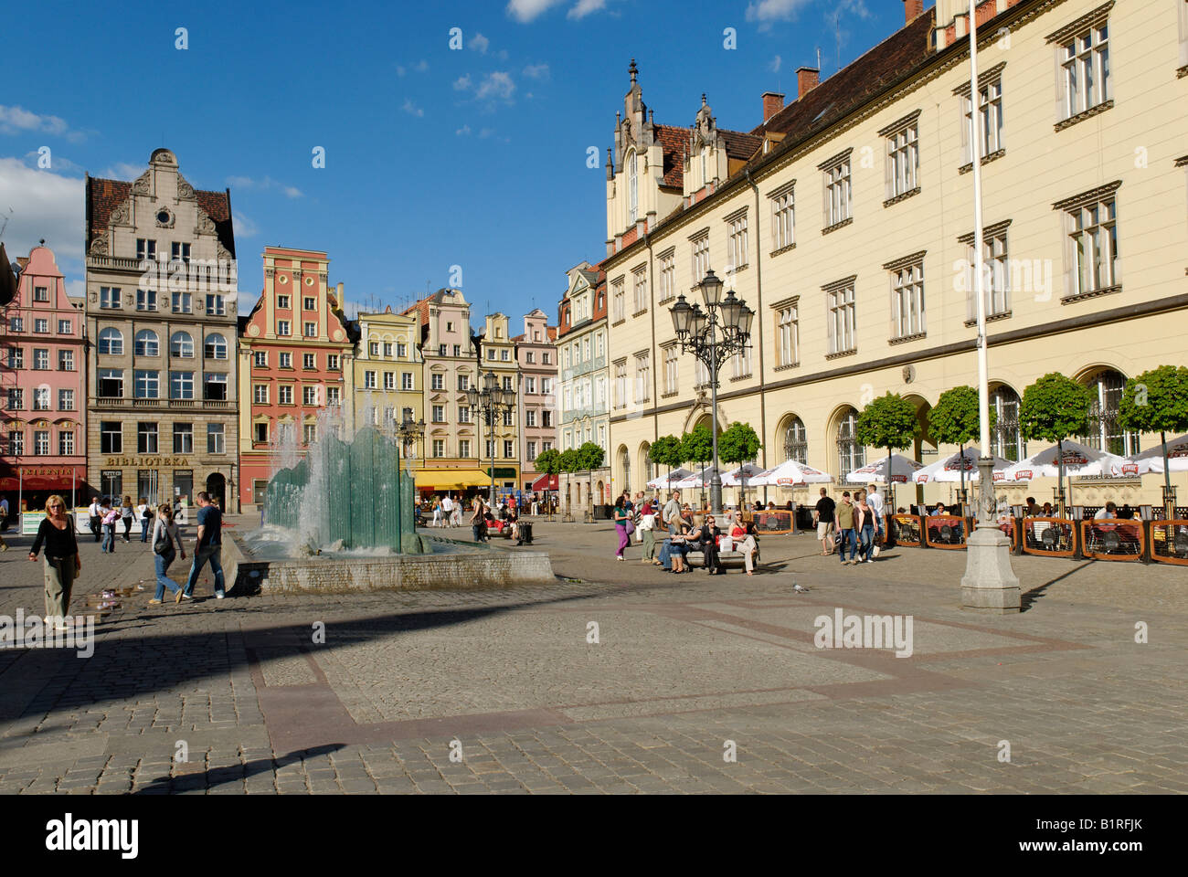 Markt Platz Rynek Wroclaw/Breslau, Schlesien, Polen, Europa Stockfoto