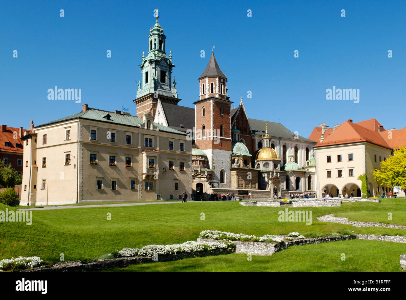 Kathedrale auf dem Wawel-Hügel, UNESCO-Weltkulturerbe, Krakau, Polen, Europa Stockfoto