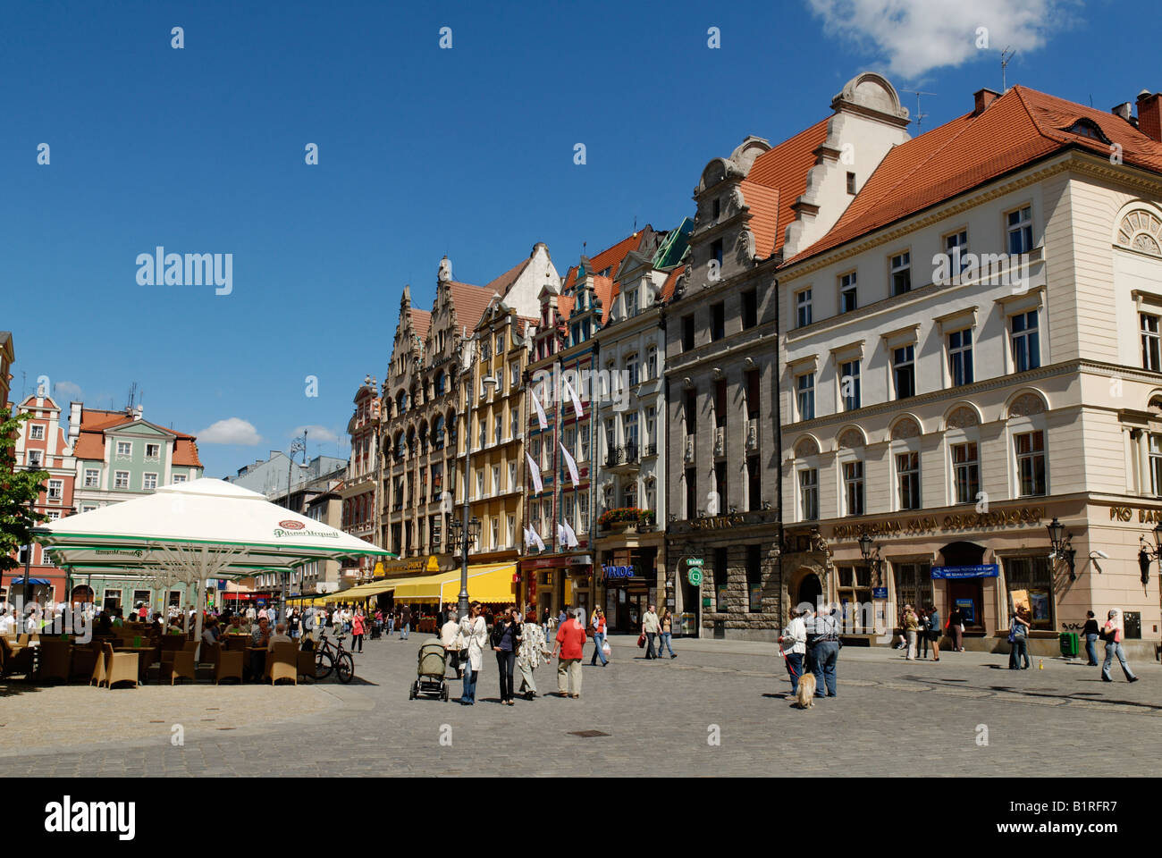 Plac Solny, Salzmarkt am Rynek, Hauptmarkt von Breslau, Niederschlesien, Polen Stockfoto
