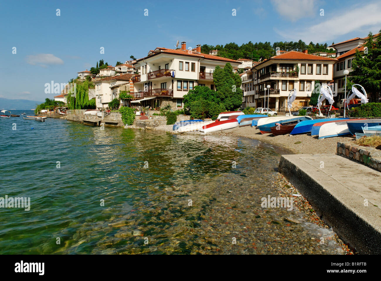 Ohrid am Ohridsee, UNESCO World Heritage Site, Mazedonien, ehemalige jugoslawische Republik Mazedonien, ehemalige jugoslawische Republik Mazedonien, Europa Stockfoto