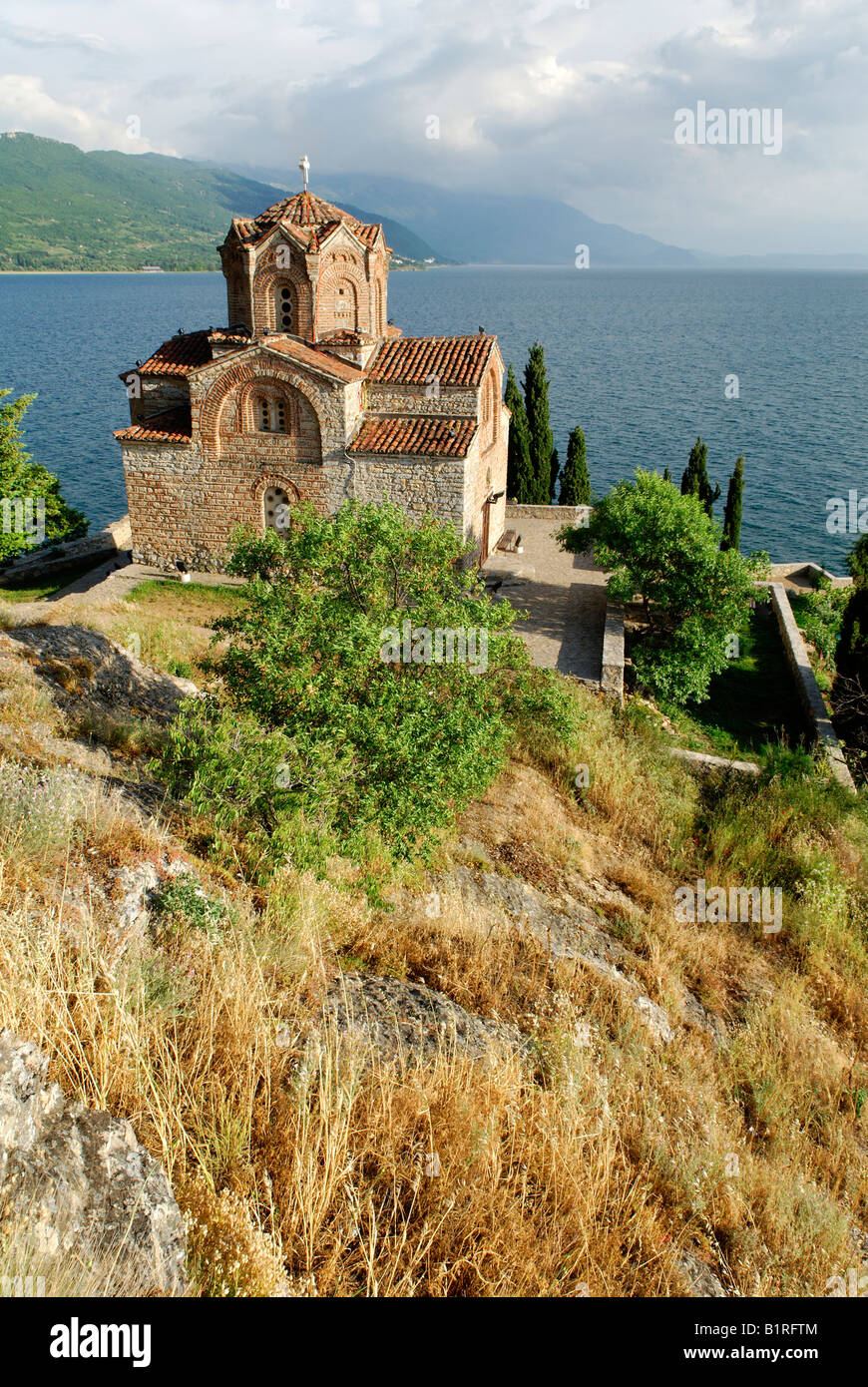 Byzantinische Kirche von Sveti Jovan, Johannes von Kaneo am Ohrid-See, UNESCO World Heritage Site, Mazedonien, ehemalige jugoslawische Republik Mazedonien, ehemalige Yugosl Stockfoto