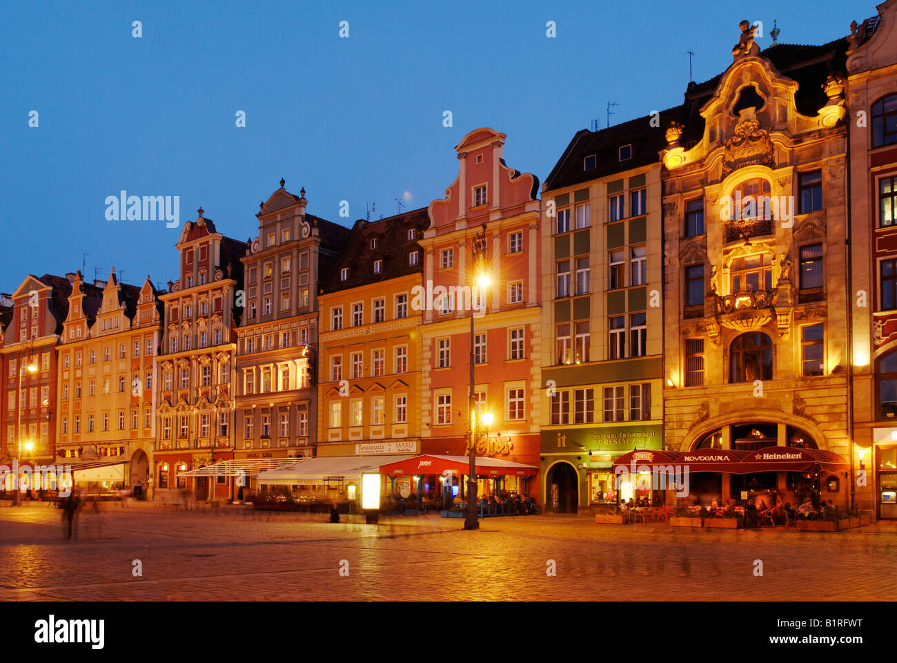 Marktplatz oder Rynek, Wroclaw/Breslau, Schlesien, Polen, Europa Stockfoto