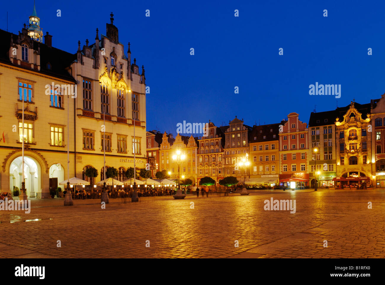 Marktplatz oder Rynek, Wroclaw/Breslau, Schlesien, Polen, Europa Stockfoto