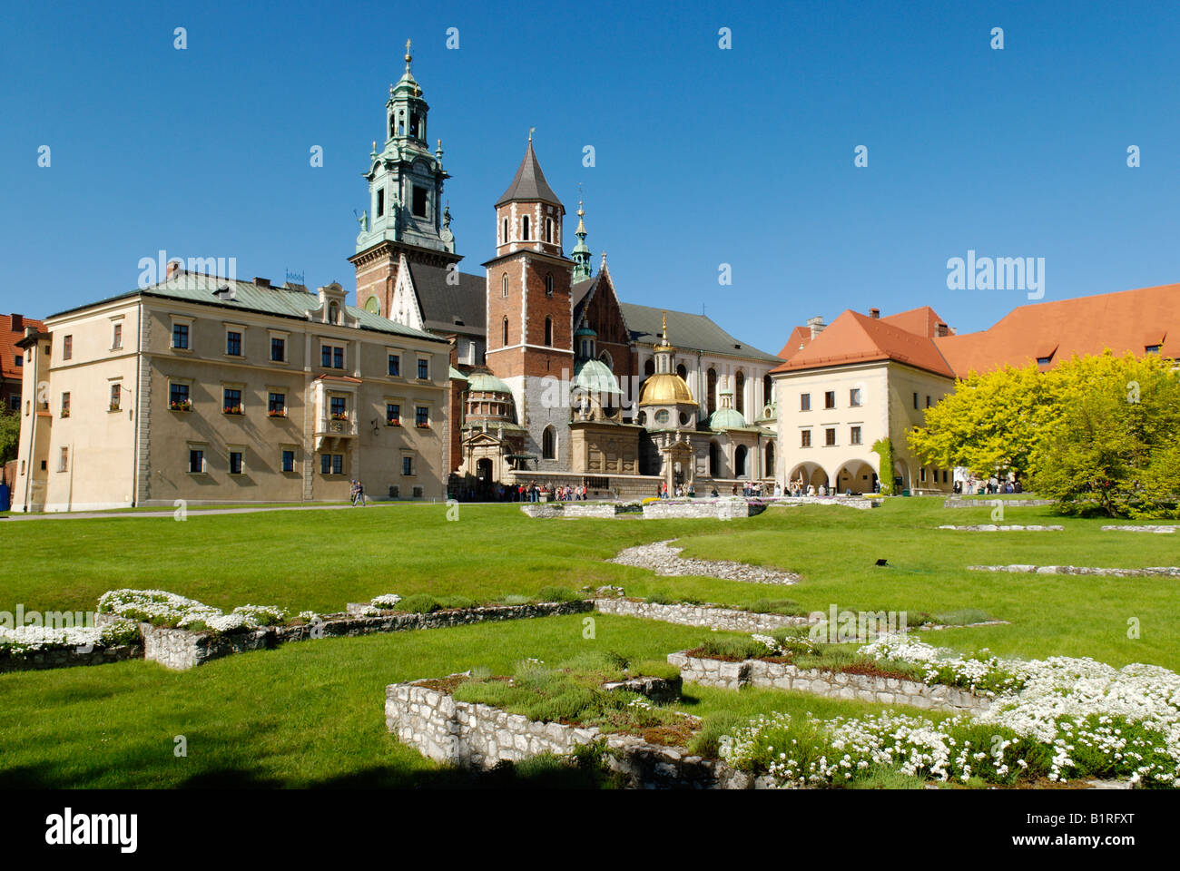 Kathedrale auf dem Wawel-Hügel, UNESCO-Weltkulturerbe, Krakau, Polen, Europa Stockfoto