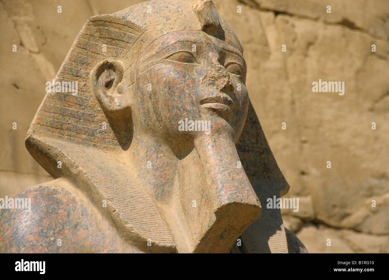 Stein-Statue von Ramses II. auf den Karnak Tempel, Luxor, Ägypten, Afrika Stockfoto