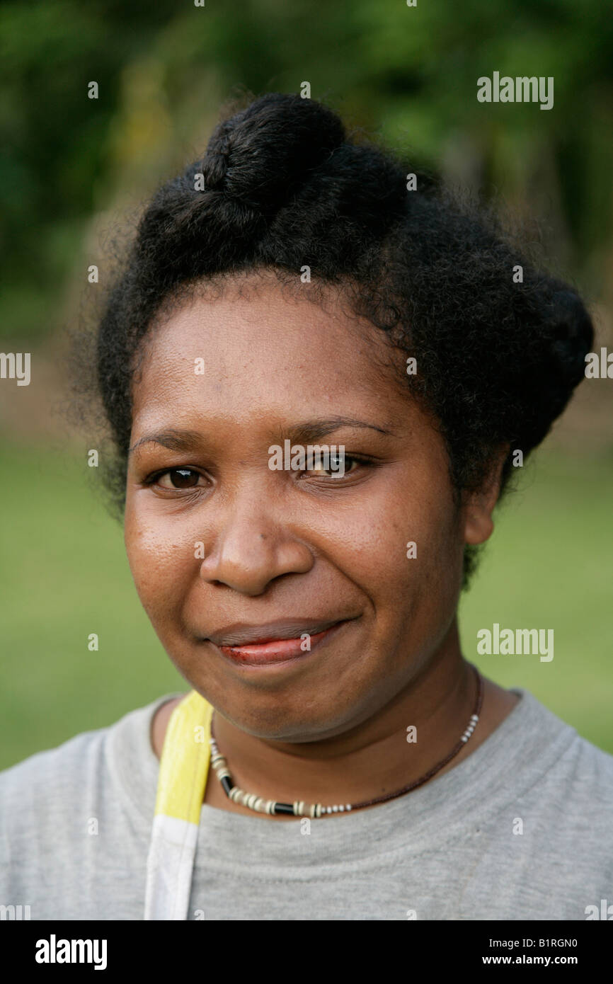 Porträt einer Frau, Biliau, Papua-Neu-Guinea, Melanesien Stockfoto