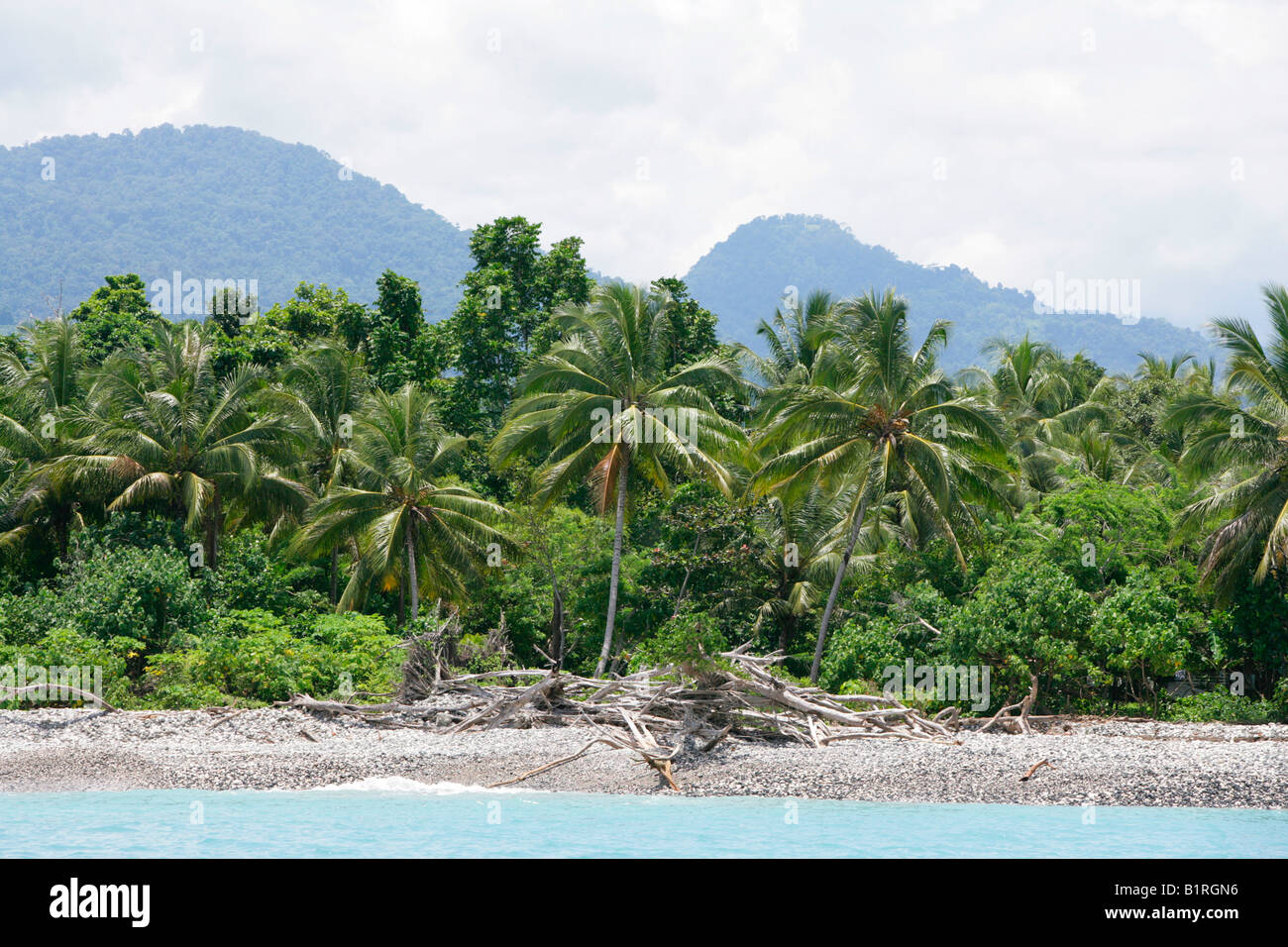 Küstenlandschaft, Biliau, Papua-Neu-Guinea, Melanesien Stockfoto