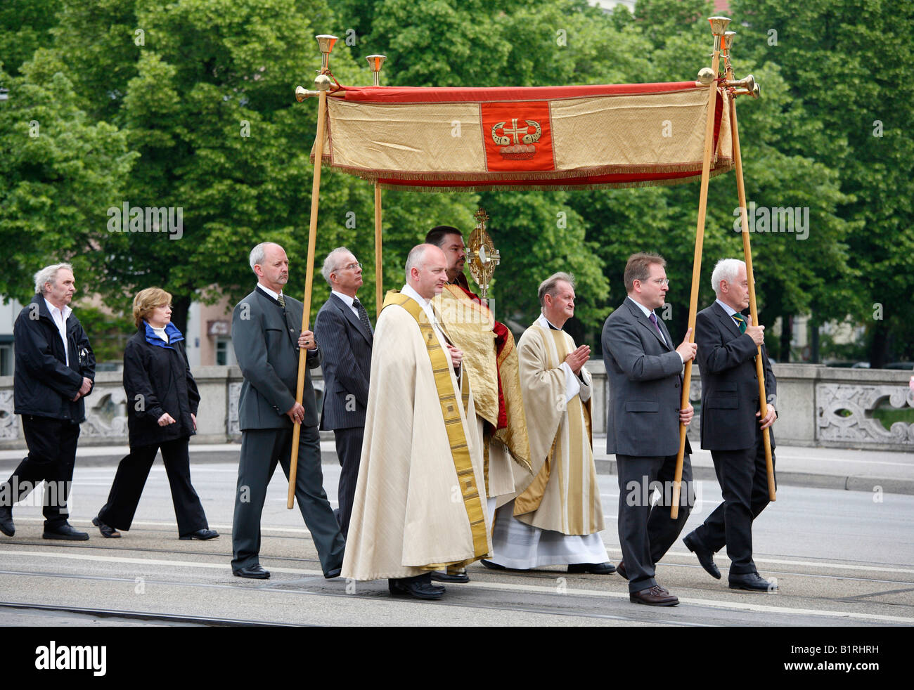 Corpus Christi Prozession, Nymphenburg, München, Bayern, Deutschland, Europa Stockfoto