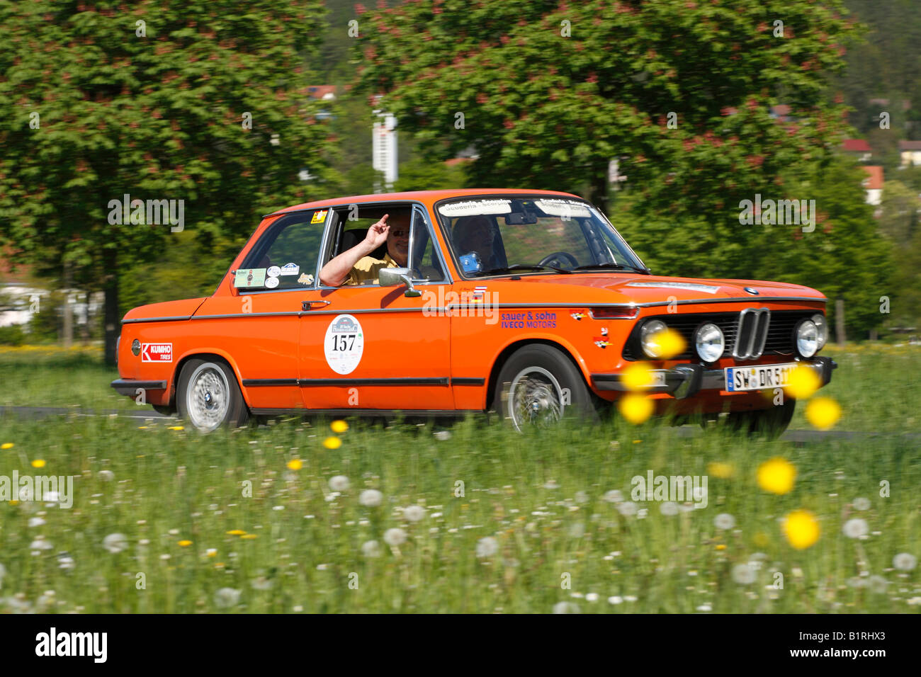 Oldtimer BMW Auto, Sachs Franken Classic Rallye Oldtimer-Tour, untere Franken, Bayern, Deutschland, Europa Stockfoto