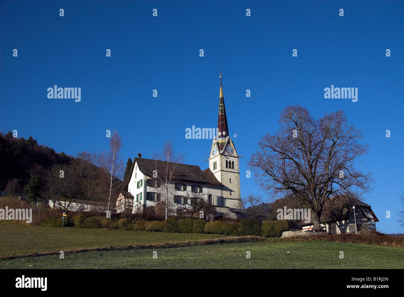 Kirche in Merishausen, ca. 600-800, gebaut als die älteste im Kanton Schaffhausen, Schweiz, Europa Stockfoto