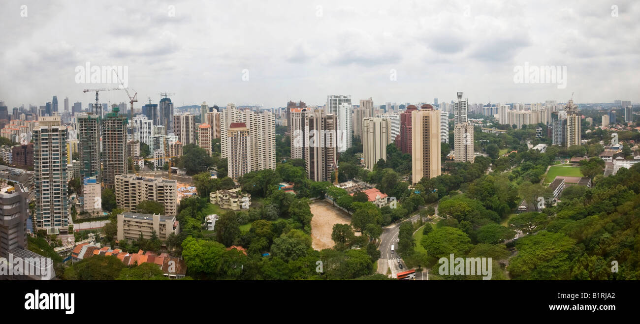 Hochhäuser und Wohnblocks im Zentrum von Singapur, Südostasien Stockfoto