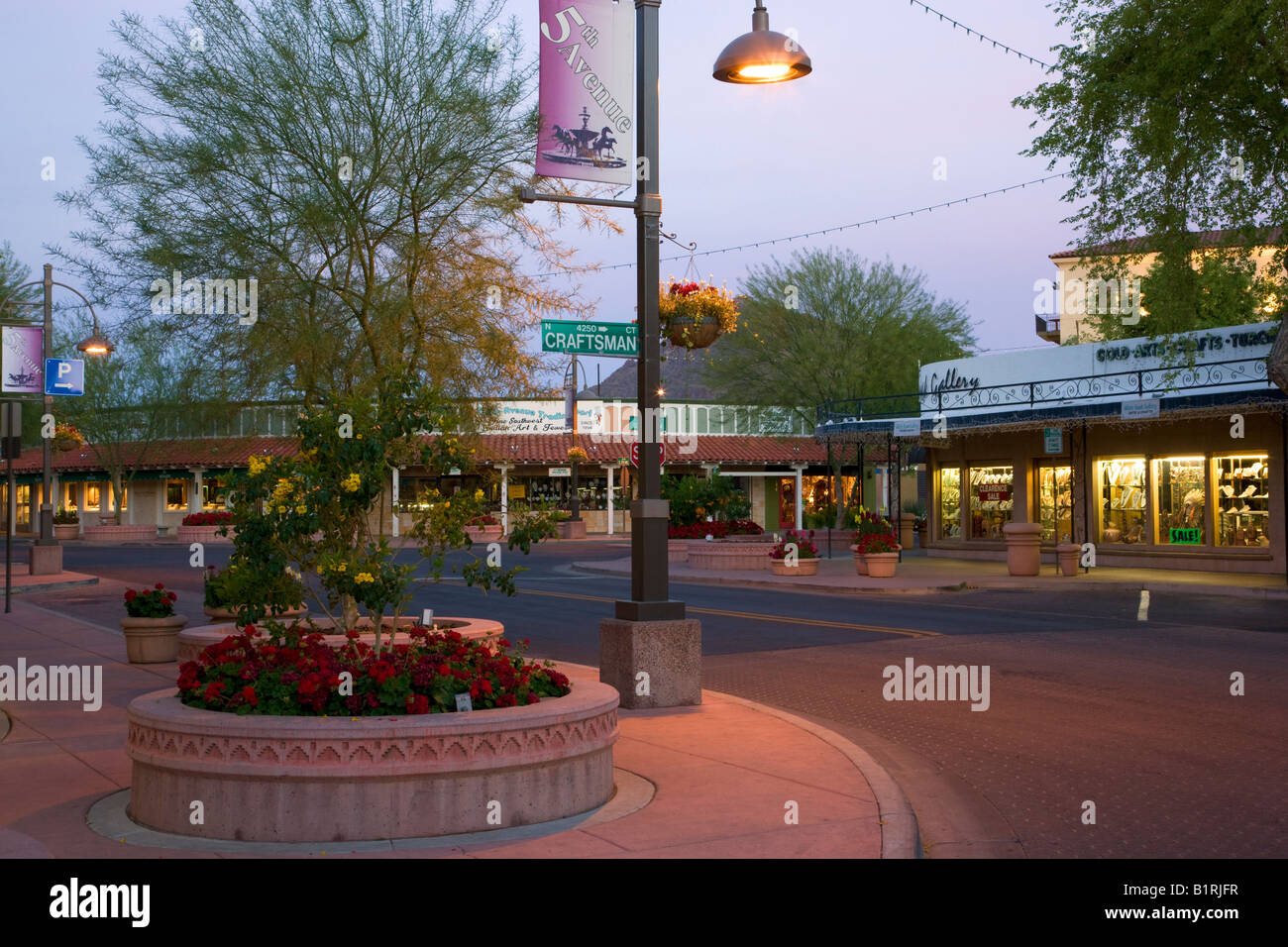 5th Avenue Geschäfte Downtown Scottsdale Arizona Stockfoto