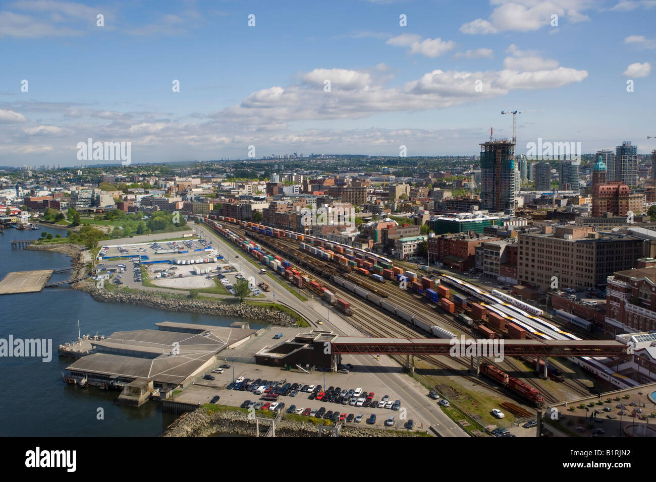 Container Bahnhof, Vancouver, Britisch-Kolumbien, Kanada, Nordamerika Stockfoto