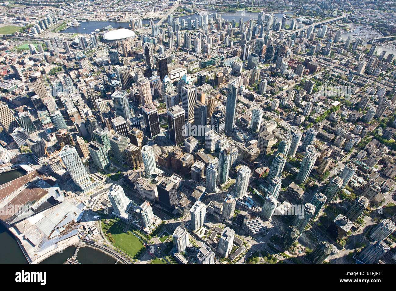 Wolkenkratzer in Coral Harbour, Vancouver, Britisch-Kolumbien, Kanada, Nordamerika Stockfoto