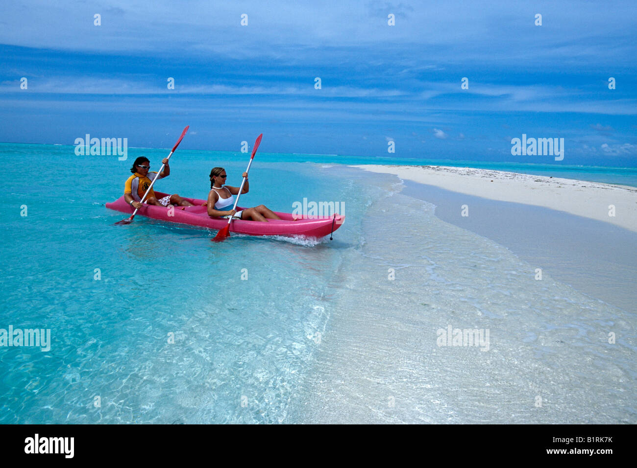 Kajak, Olhuveli, Süd Atoll, Malediven Stockfoto