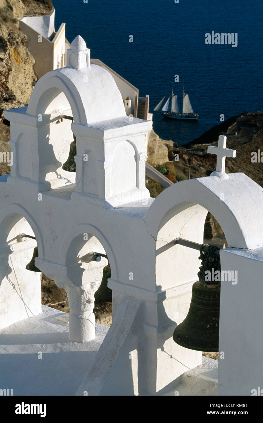 Kirche, Oia, Santorin, Kykladen, Griechenland Stockfoto