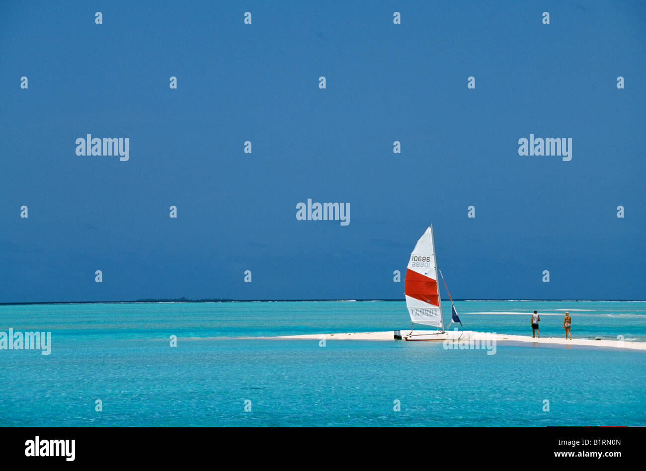 Katamaran, Olhuveli, Süd Male Atoll, Malediven, Asien Stockfoto