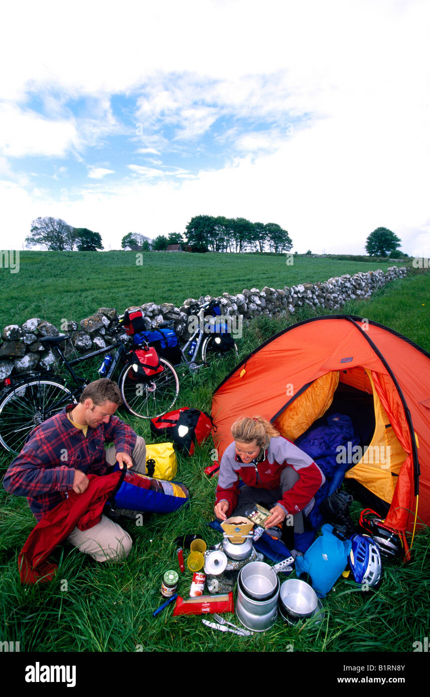 Camping, Nationalpark Connemara, County Galway, Irland Stockfoto