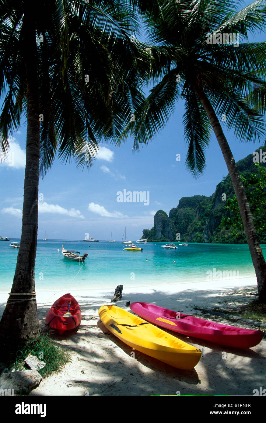 Kanu-Verleih, Kho Phi Phi, Thailand Stockfoto