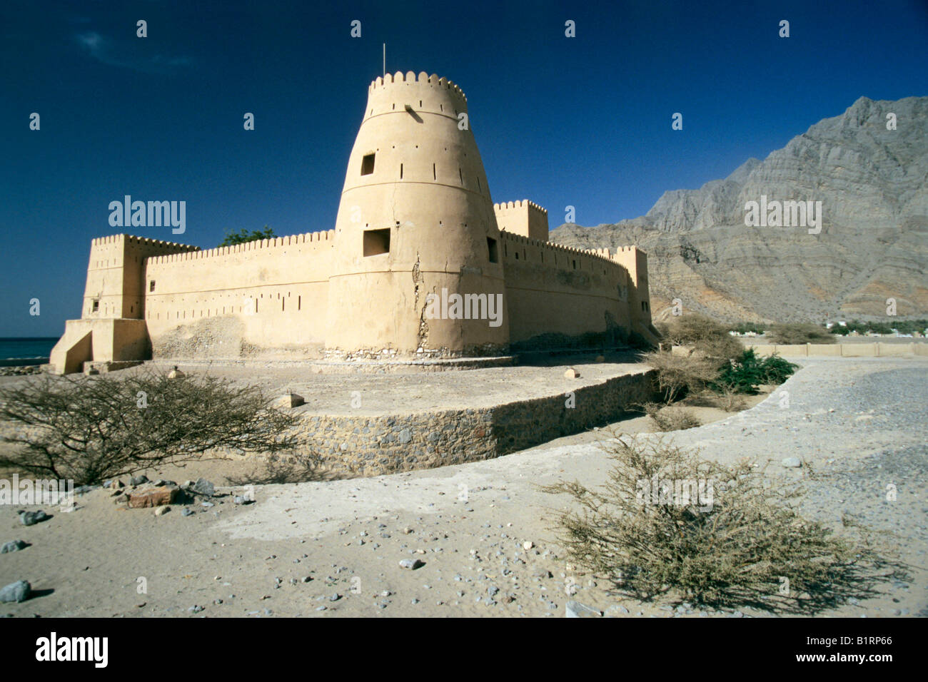 Festung von Khasab, Oman, Saudi-Arabien, Arabische Halbinsel, Mittel-Asien, Asien Stockfoto