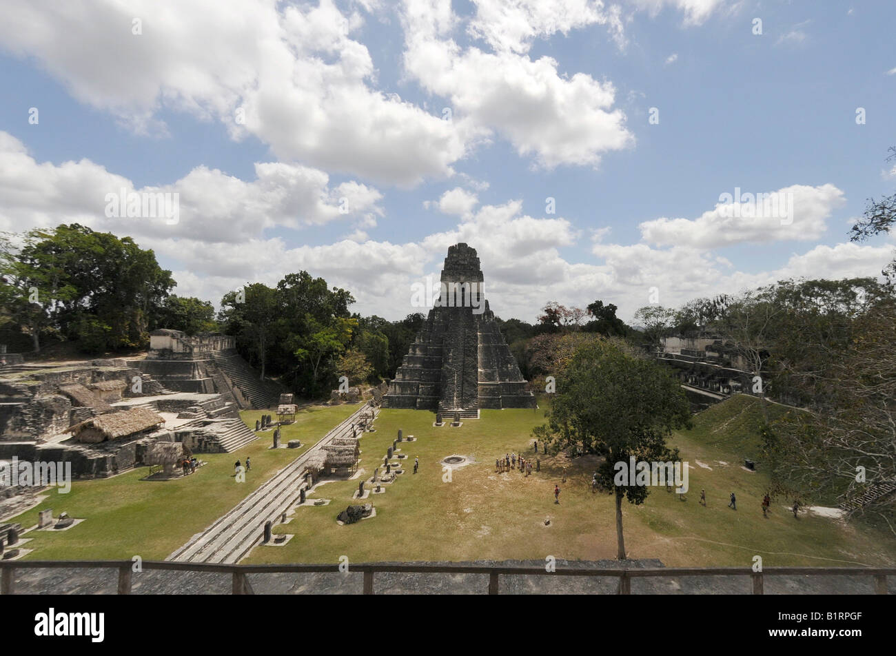 Tempel 1, Tempel des großen Jaguar, Nord-Akropolis, Plaza Mayor, Maya-Ruinen, Tikal in Guatemala, Mittelamerika Stockfoto