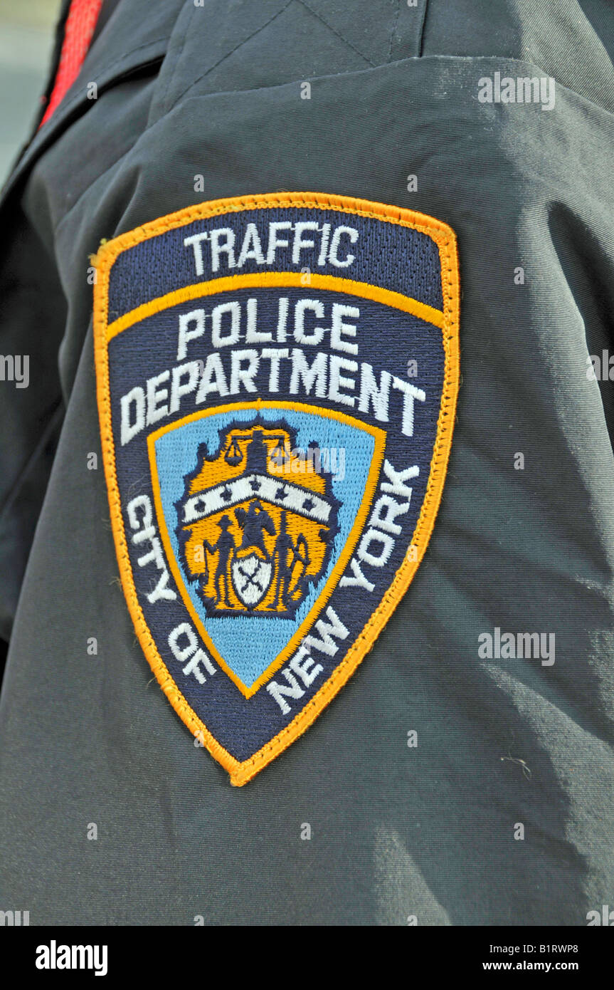 Arm-Abzeichen von New York City Polizei-Abteilung, NYPD, New York City, USA Stockfoto