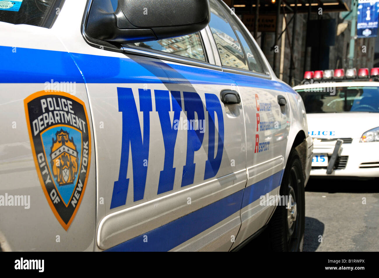 Streifenwagen des New York Police Department, Ford Crown Victoria, Manhattan, New York City, USA Stockfoto