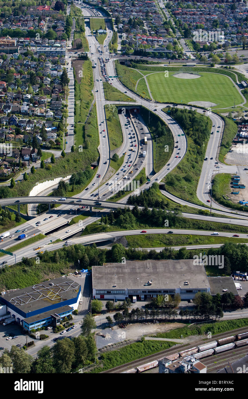 Autobahn nach Seattle, Vancouver, Britisch-Kolumbien, Kanada, Nordamerika Stockfoto