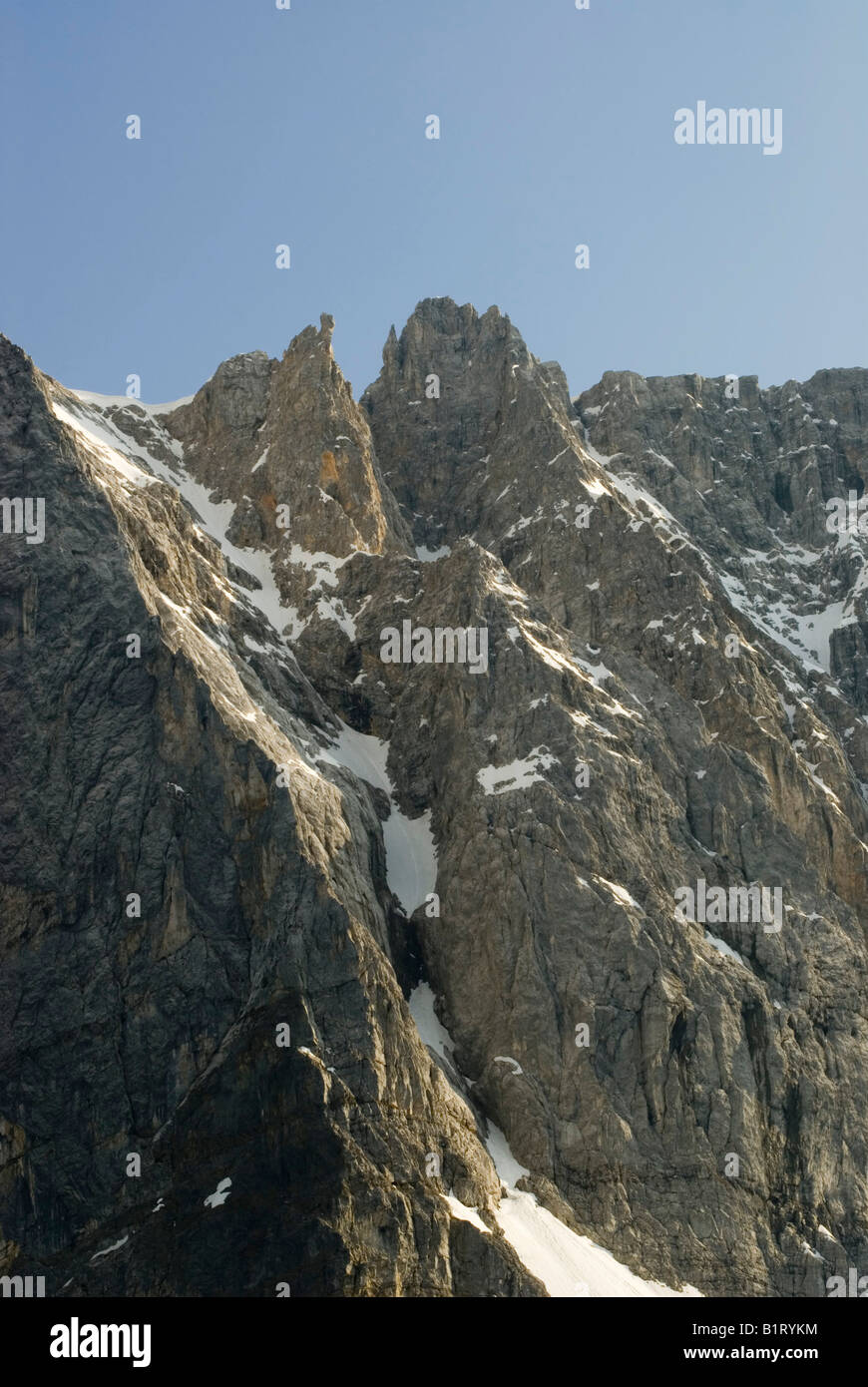 Abschnitt der Laliderer Waende rock Gesichter, Karwendel-Bereich, Tirol, Austria, Europe Stockfoto