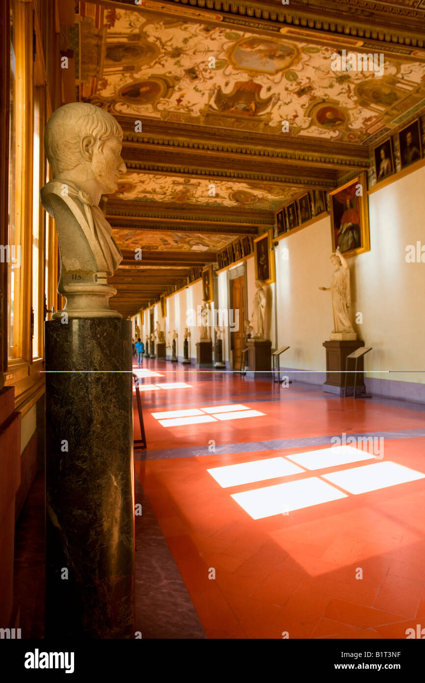 Galleria Degli Uffizzi in Florenz Stockfoto