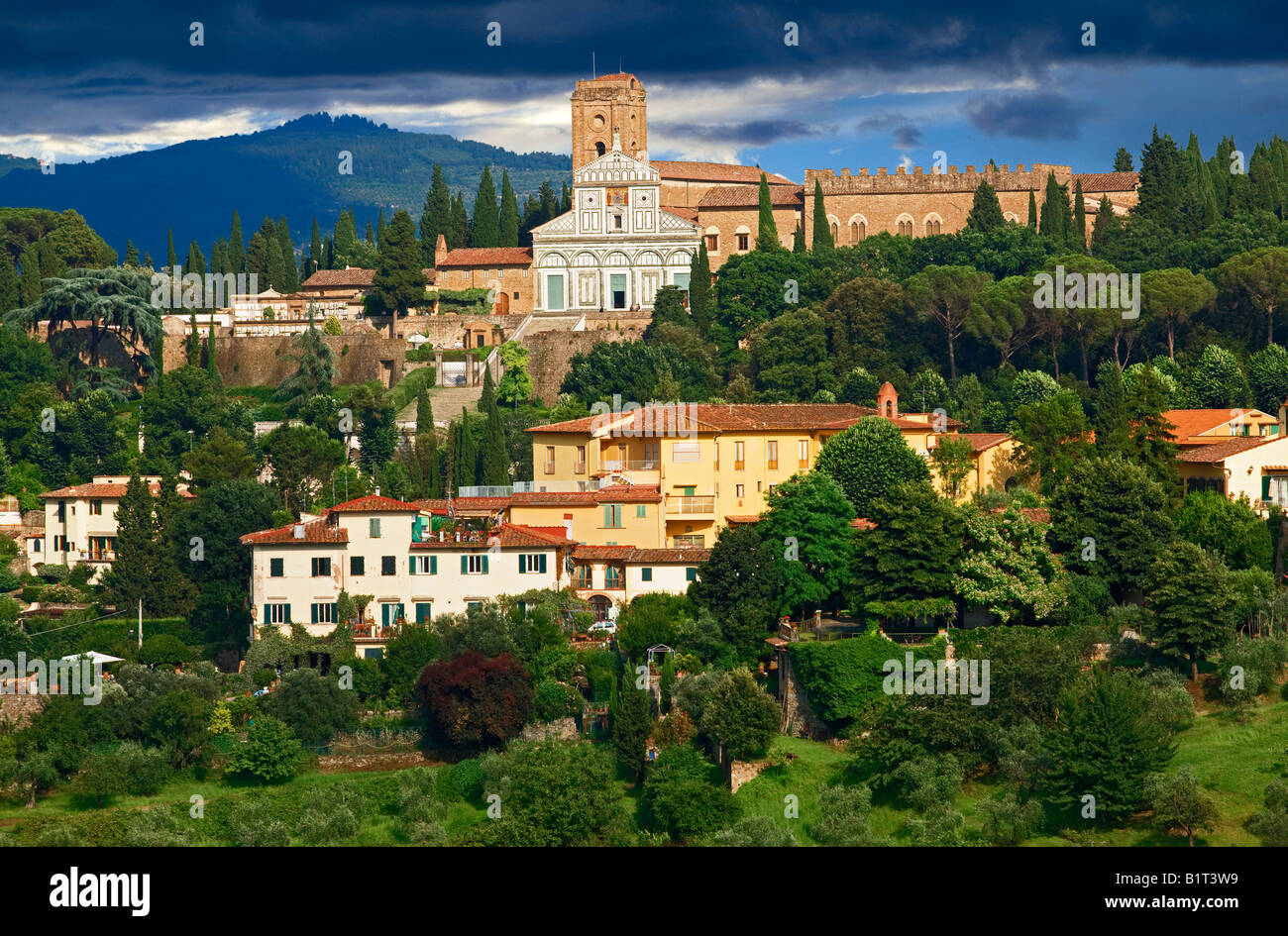 Kirche San Miniato al Monte in der Nähe von Florenz Stockfoto