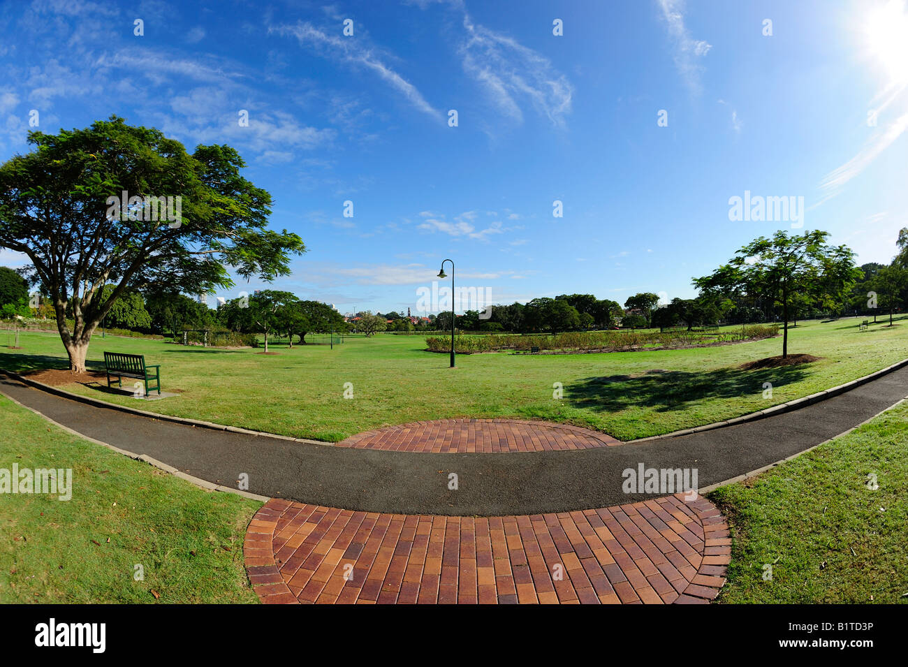 Symmetrische Park Szene Stockfoto