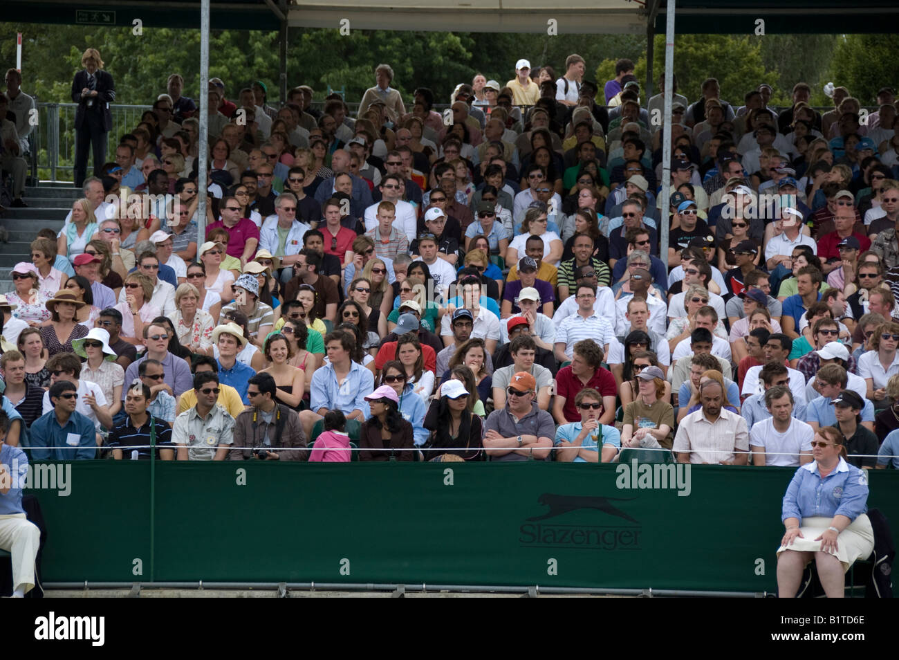 Championship Tennis Wimbledon Menge Zuschauer Stockfoto