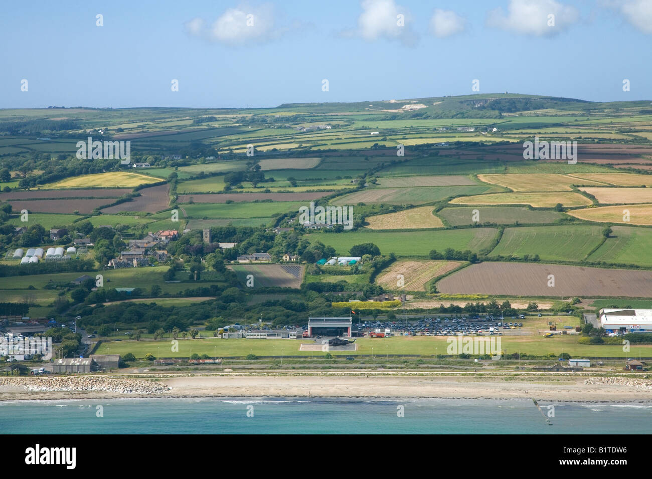 Luftaufnahme von Penzance Heliport Flughafen Cornwall England GB Großbritannien UK britischen Inseln Europa EU Stockfoto