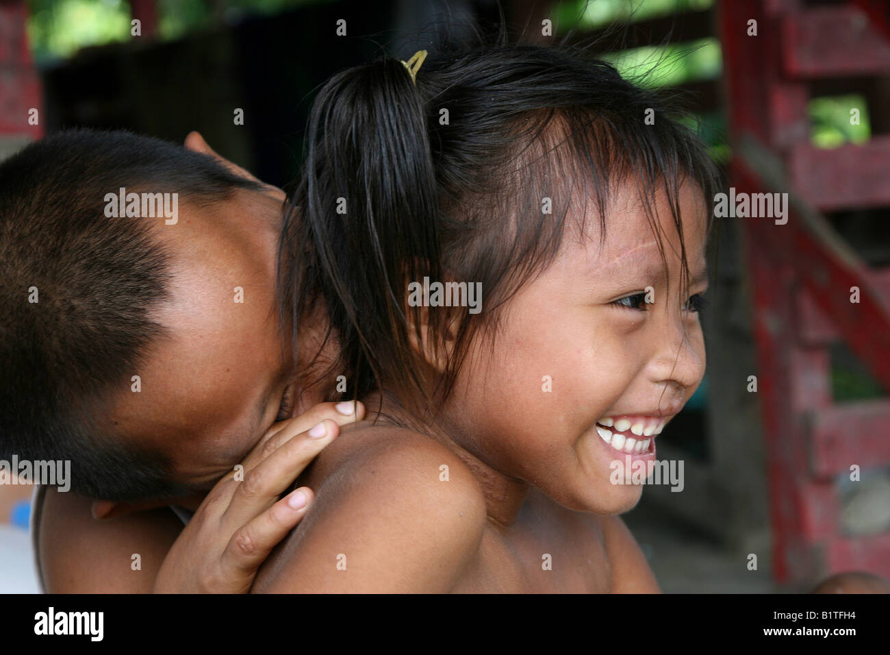 Kinder in Paramaribo, suriname Stockfoto