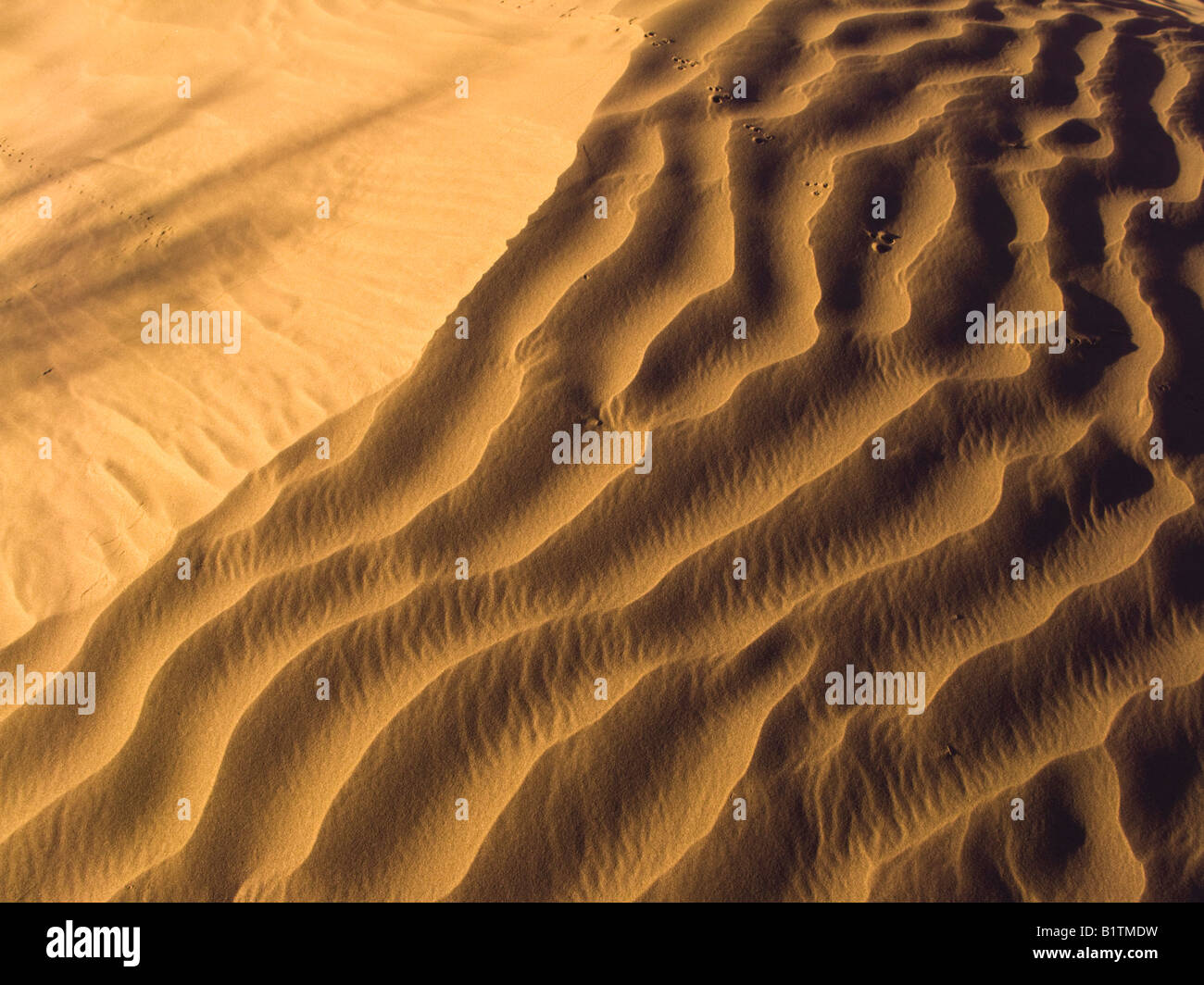 Sanddüne Wellen erzeugt durch die Einwirkung von Wind, San Juan, Argentinien Stockfoto