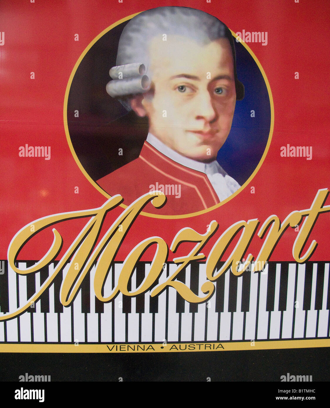 Mozart-Plakat-Wien-Österreich Stockfoto