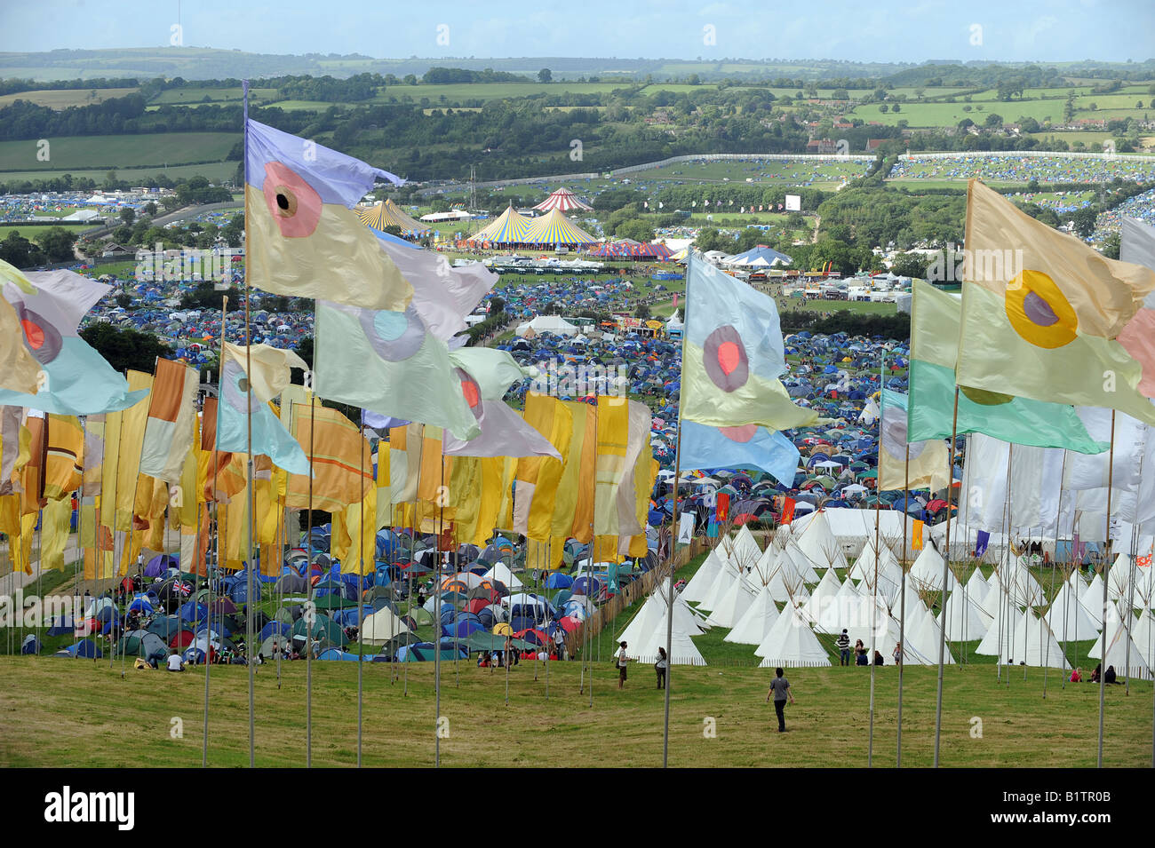 Glastonbury Festival-Gelände Stockfoto