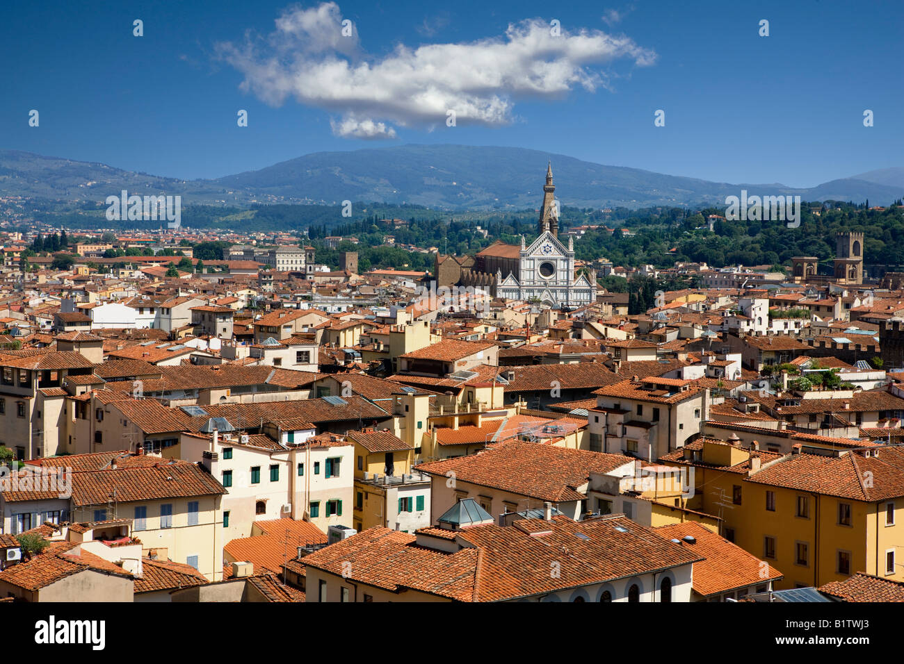 über Florenz in der Toskana Stockfoto