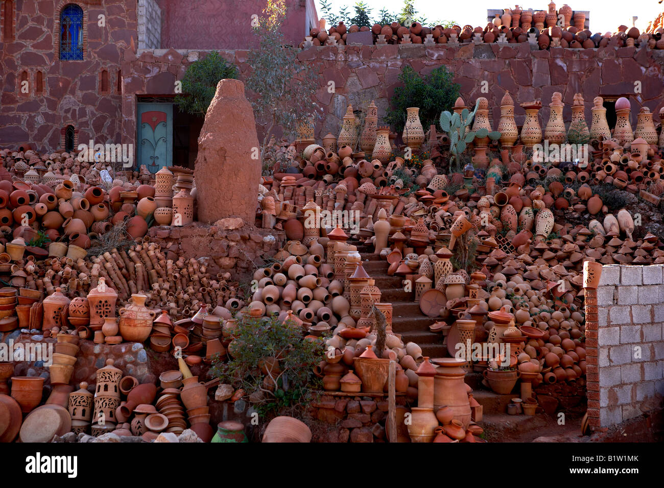 Unbemalte Keramik, Marrakesch Marokko Stockfoto