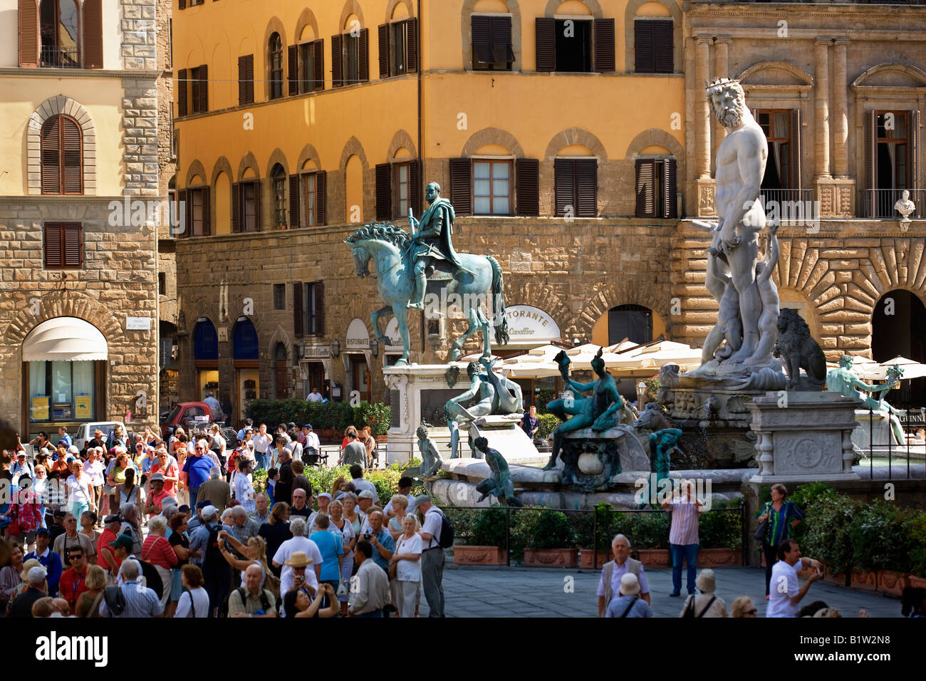 Piazza della Signoria in Florenz Stockfoto