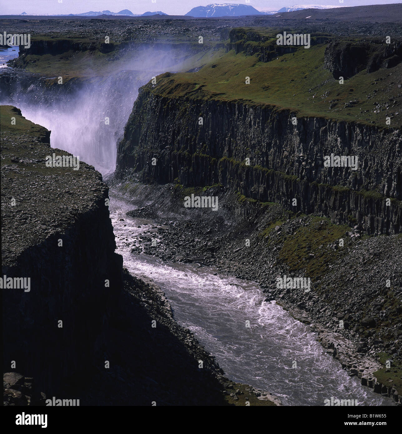 Dettifoss-Wasserfall und Jokulsargljufur Canyon, Island Stockfoto