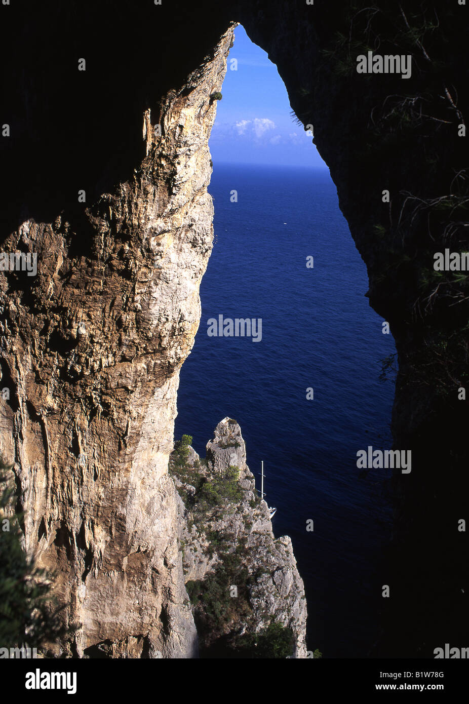 Arco Naturale Naturstein Bogen Capri Campania Italien Stockfoto