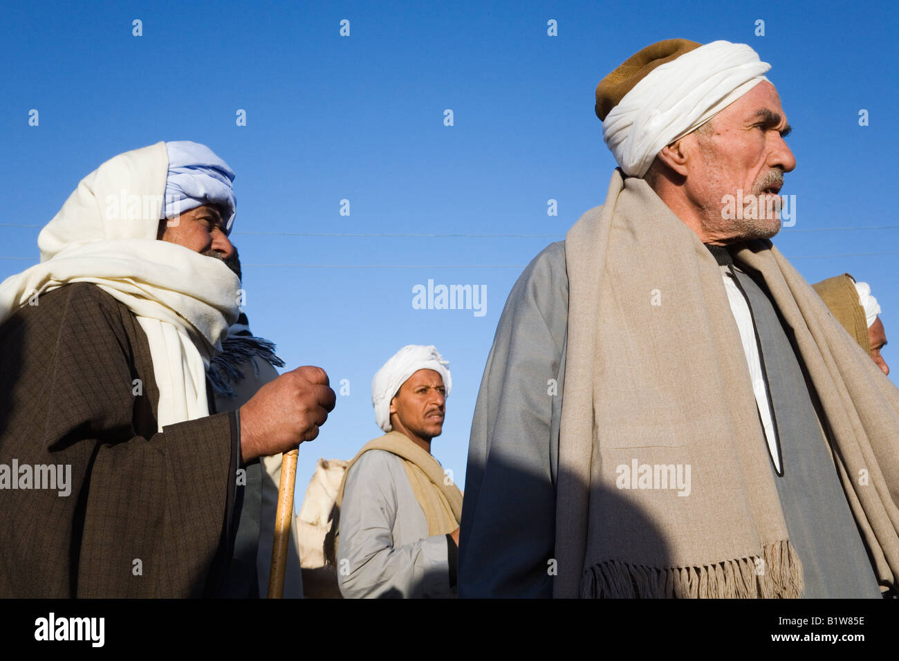 Region Kairo, Ägypten. Käufer und Verkäufer am Birqash Kamel Markt, liegt 35 km nordwestlich von Kairo Stockfoto