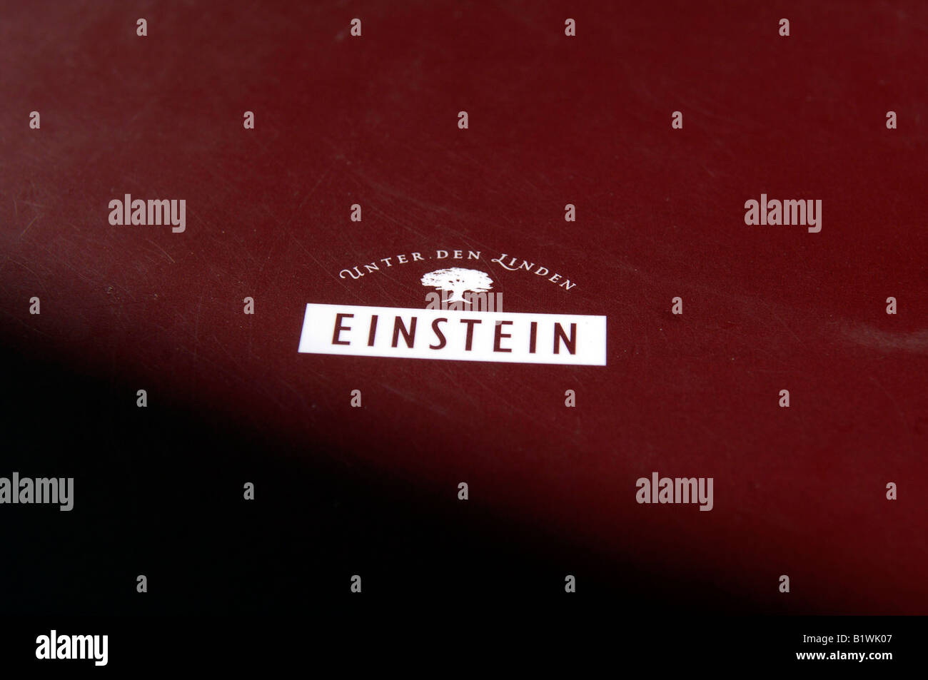 Café Einstein Unter Den Linden Deutschland Deustchland Menü Detail Reisen Tourismus in Berlin Stockfoto