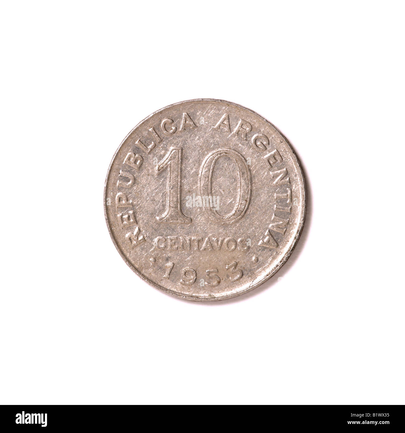 Argentinische Münze: 10 Centavos Stockfoto