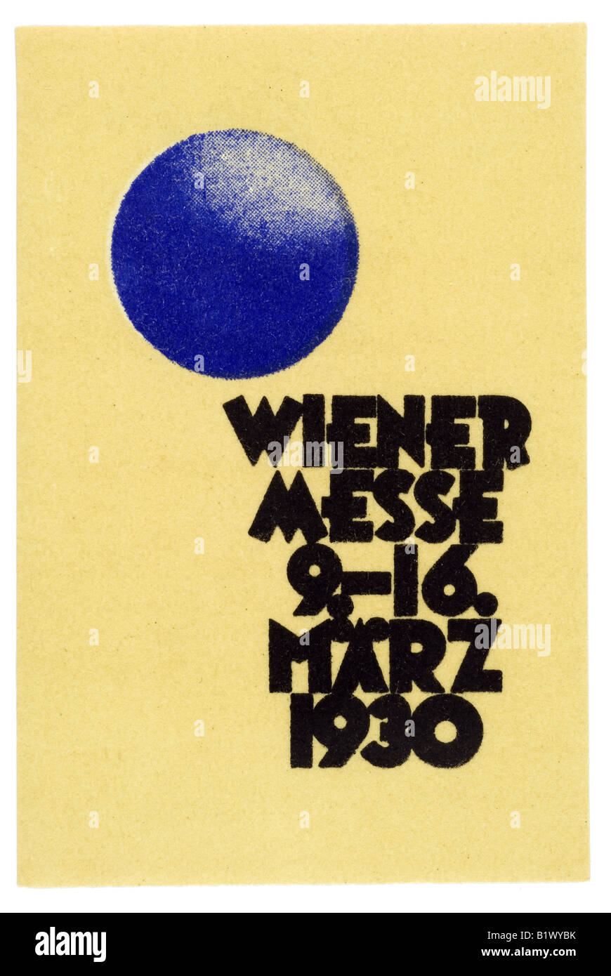 Wiener Messe 9. -16. März 1930 Stockfoto