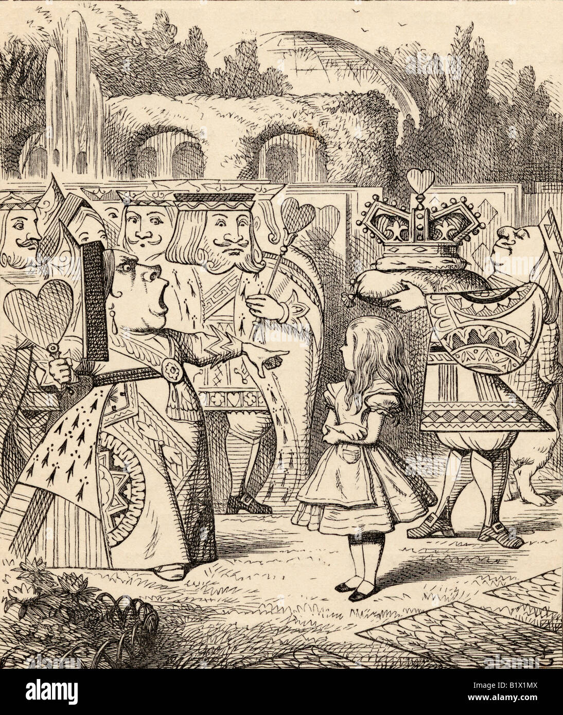 Aus veröffentlicht mit dem Kopf Illustration von John Tenniel aus dem Buch s Alices Abenteuer im Wunderland von Lewis Carroll 1891 Stockfoto