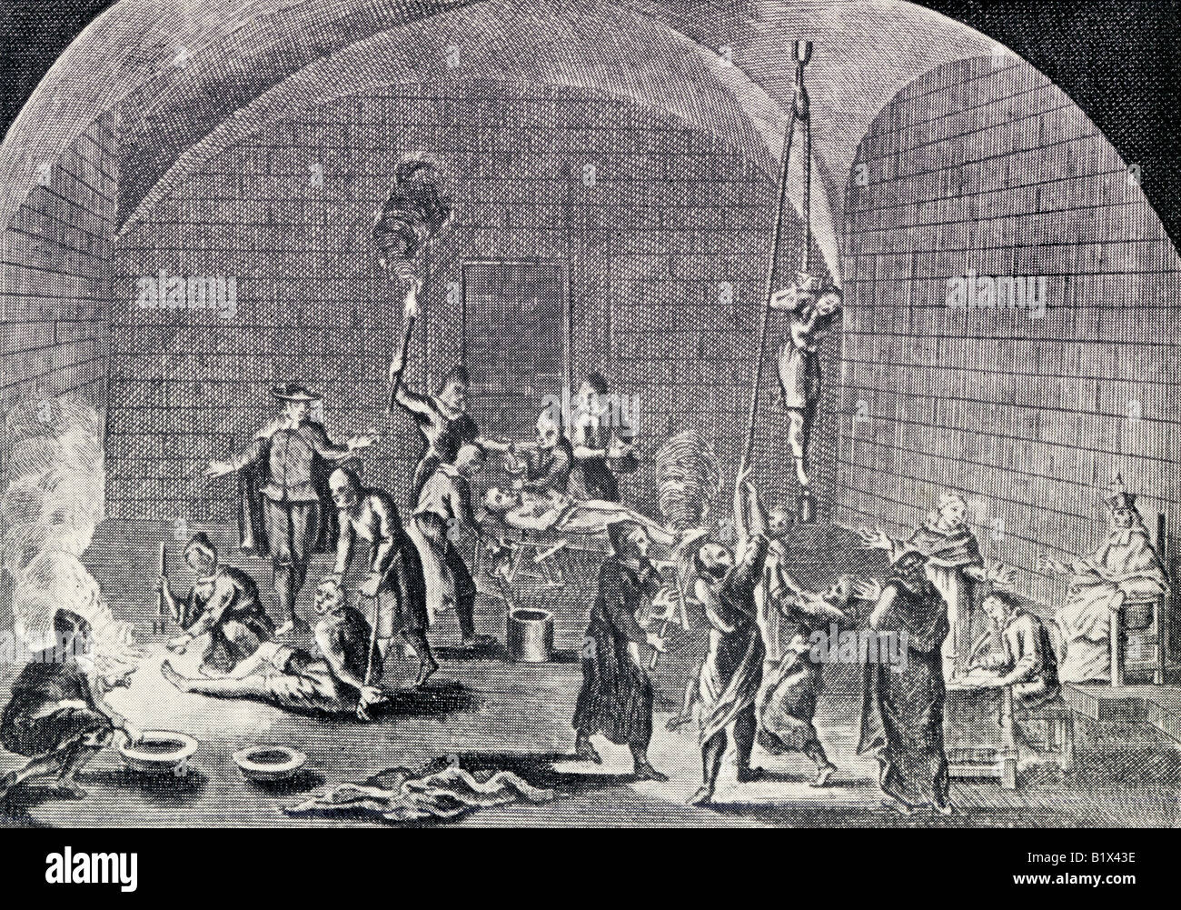Die Folterkammer der spanischen Inquisition Stockfoto