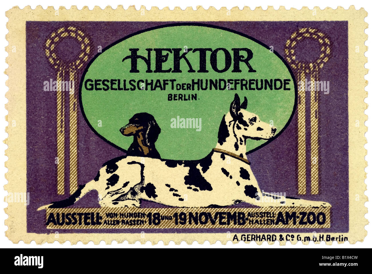 Hektor Gesellschaft der Hundefreunde Berlin, Gegründet 1876, Ausstellung von Hunden Aller Rassen, 18. Und 19. November Stockfoto